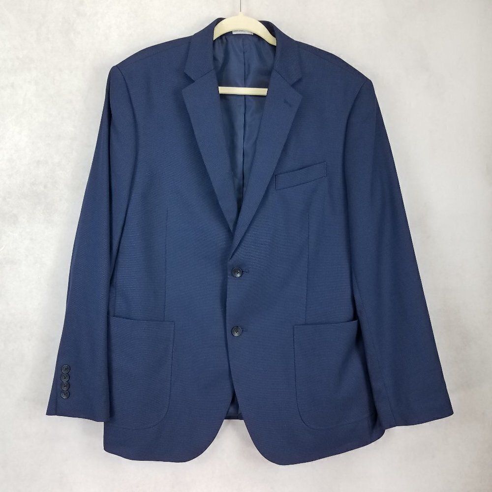 NEW Nordstrom Rack Blazer Suit Jacket Sport Coat Navy Blue Men 46R Trim Fit